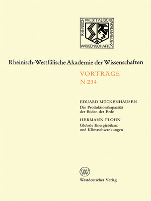 cover image of Die Produktionskapazität der Böden der Erde. Globale Energiebilanz und Klimaschwankungen